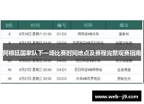 阿根廷国家队下一场比赛时间地点及赛程完整观赛指南